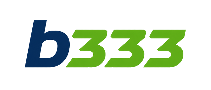 b333 gold logo on dark background